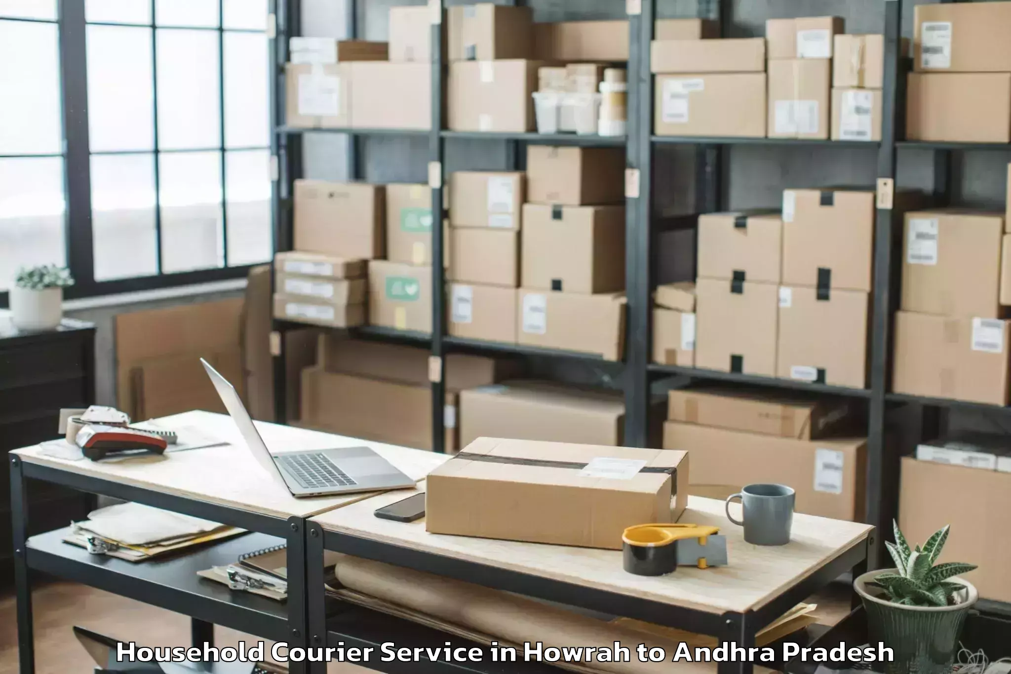 Book Howrah to Nandivada Household Courier Online